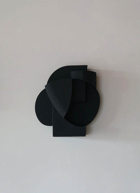Wall sculpture in organic form with unique hand-painted finish, "Jane" by Ilse van Stoltz and Edith Beurskens.