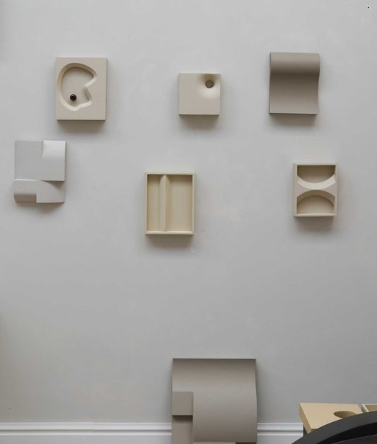 SUNSET - Yellow Cotton artwork from the PLAY collection; plant-based PLA, eco-paint finish, 27x20 cm.