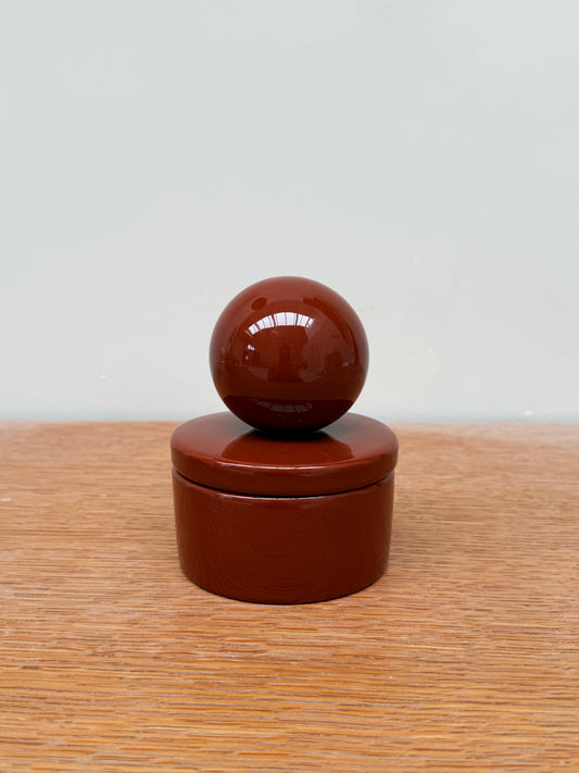 Ceramic box 'BOULE' • MEDIUM • Rust Burgundy