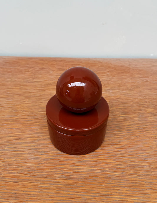 Ceramic box 'BOULE' • MEDIUM • Rust Burgundy
