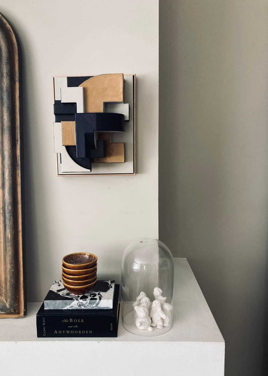 Multicolor 'Arch' sculpture with organic form and hand-painted finish.