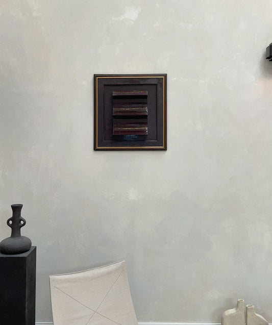 Vintage Frame Marie by Edith Beurskens, gloss brown/eggplant, 61x58.5 cm, plant-based PLA material.