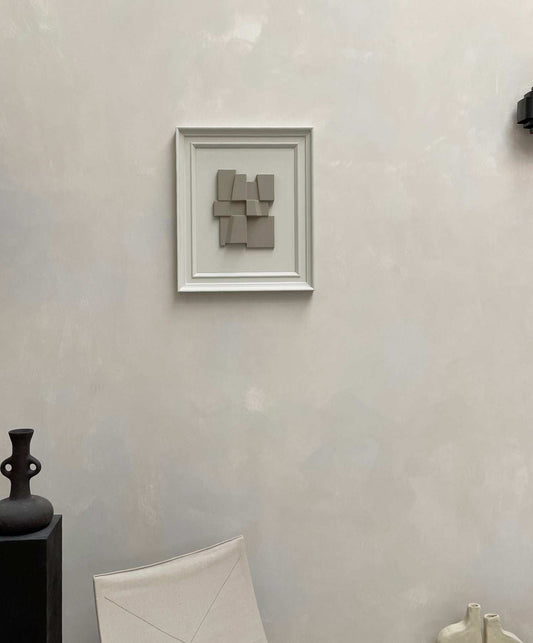 Vintage Frame Ophelie artwork by Edith Beurskens, featuring a shadow white frame and brown wood color, 63x53 cm.