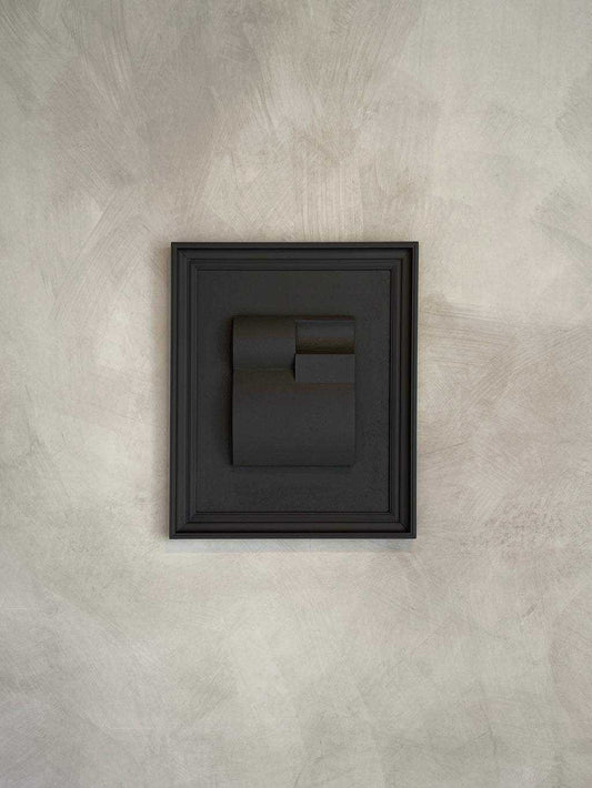 Vintage Frame Dark Bonne artwork by Edith Beurskens, featuring ecological materials and sand texture finish, in mushroom and anthracite hues.