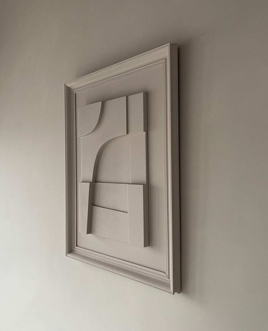 Vintage Frame Boulevard artwork by Edith Beurskens in Shadow White, eco-friendly materials, 73.5 x 58.5 cm.