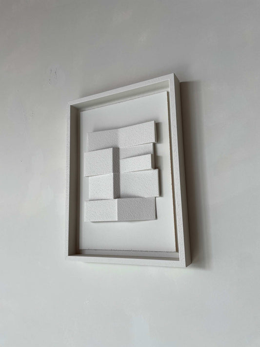 23.4 Zigzag hand-made artwork with eco-friendly materials and sand texture.