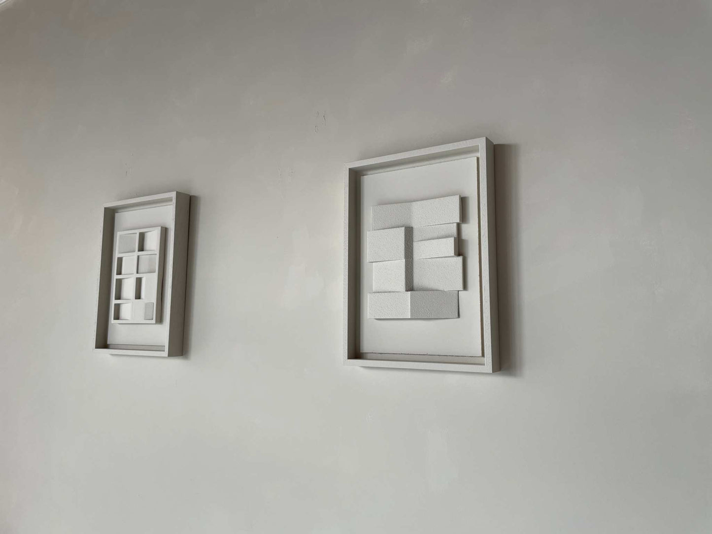 Eco-friendly 23.3 Pella artwork with sand texture in a white frame, made from biodegradable PLA material.