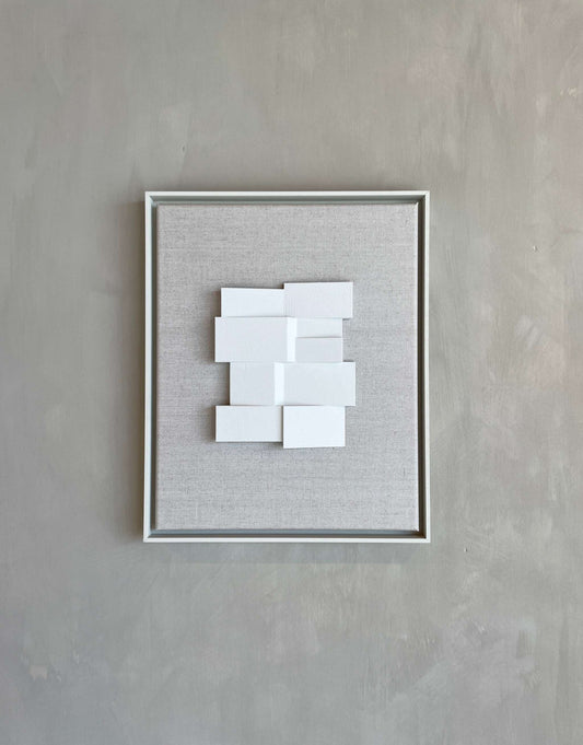 Canvas Zigzag artwork with shadow white frame on canvas background.