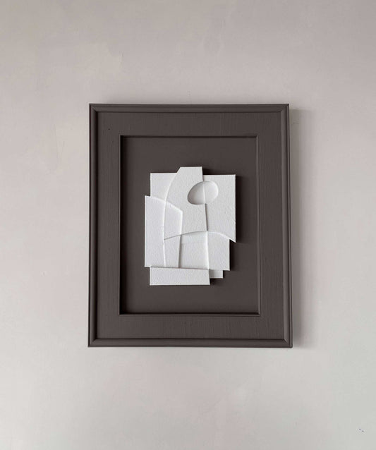 Vintage Frame Pien with shadow white artwork in attic color frame.