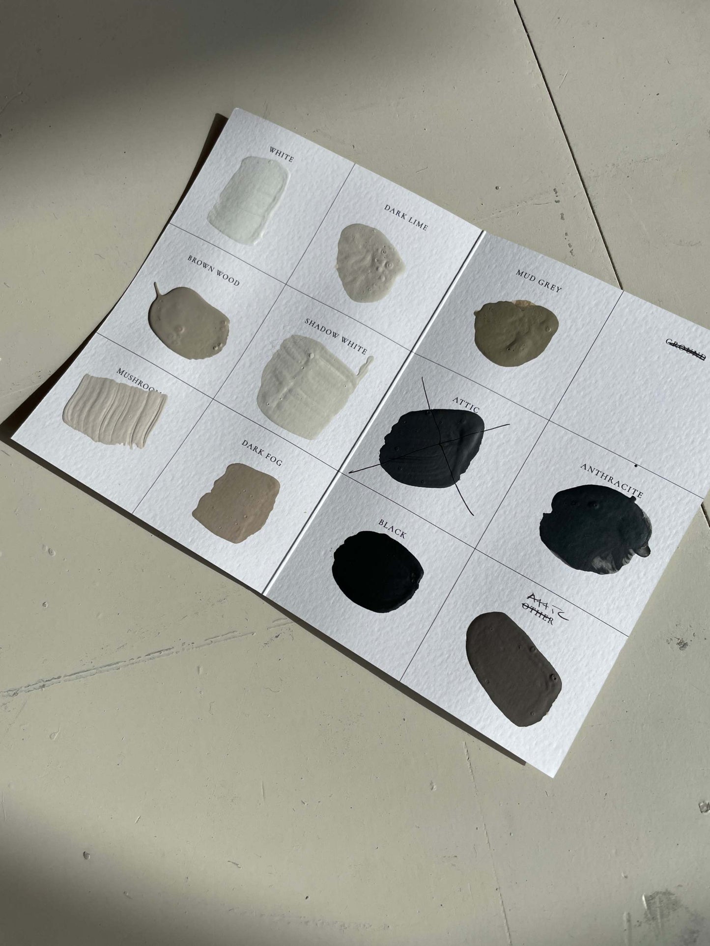 Color swatches for personalized art in various shades.