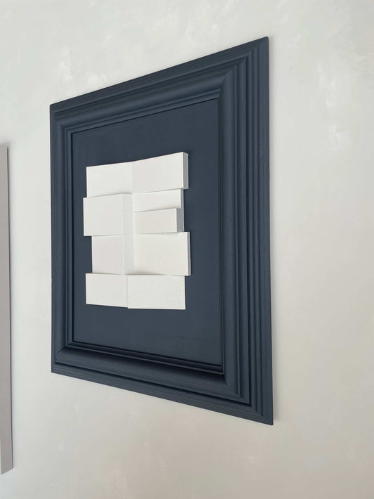 Exclusive Vintage Frame Bowie artwork by Edith Beurskens, anthracite and shadow white, 65.5 x 56 cm.