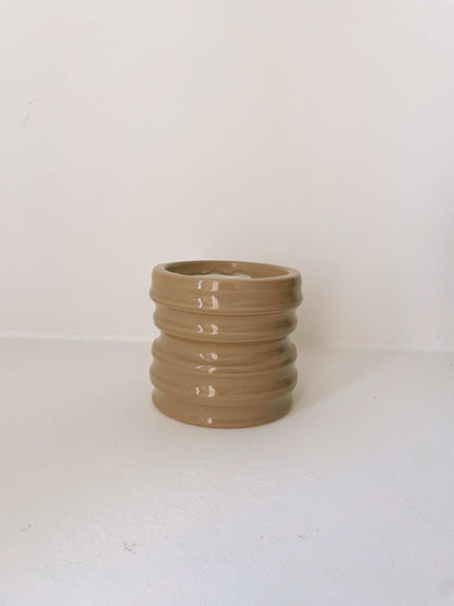 Stone candle holder, Shape 04 design, handcrafted ceramic for scented candles.