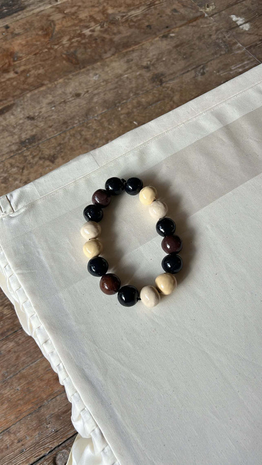 Necklace boules special  • Chocolate colors