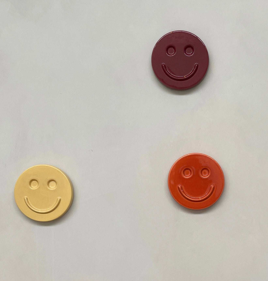 Orange HAPPY ceramic artwork - Unique Handcrafted Design