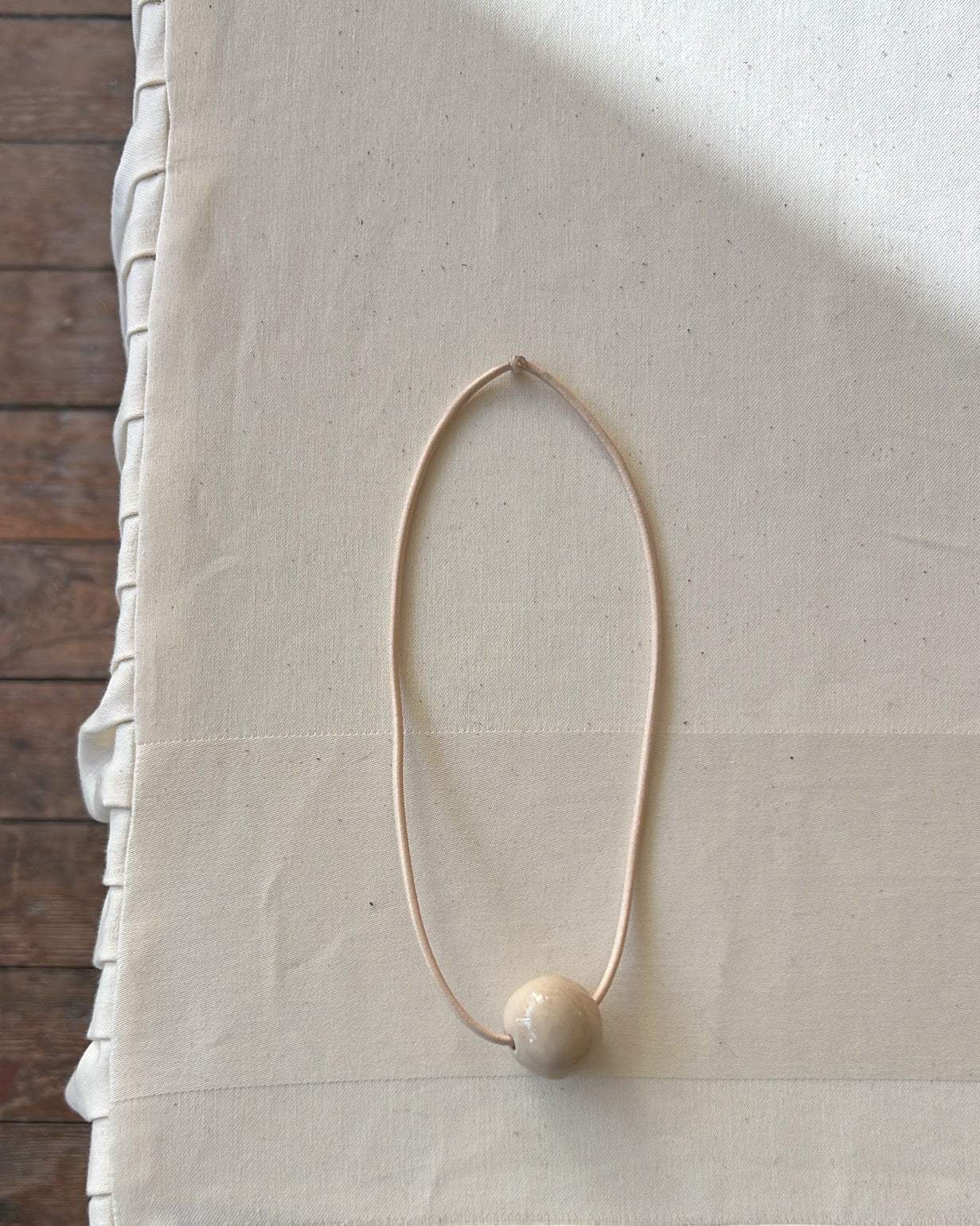 Necklace • Cream cord | Customizable Ceramic Beaded Necklace