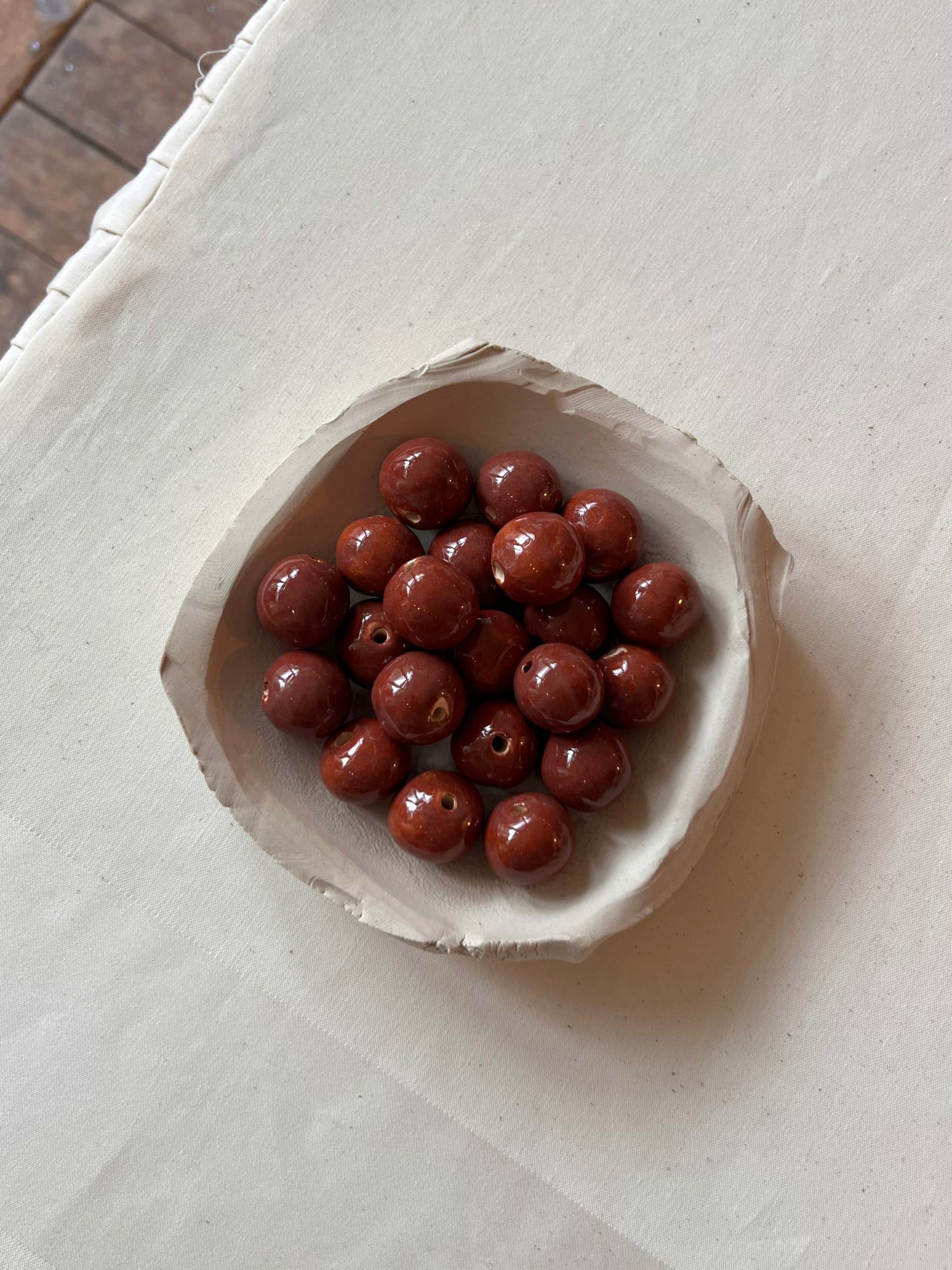 Keychain Boule • Brown cord • Custom Colors