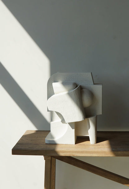 Mien Sculpture with hand-painted finish on display.