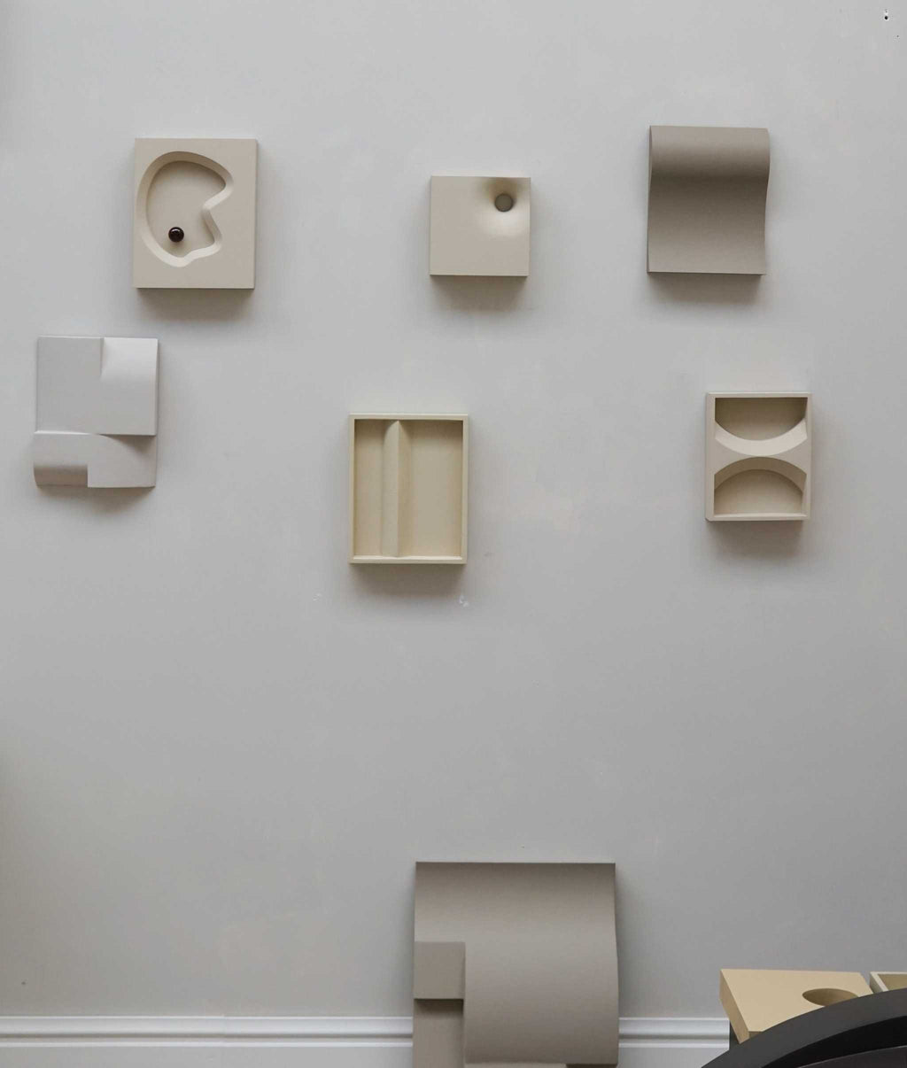 SUNSET - Yellow Cotton artwork from the PLAY collection; plant-based PLA, eco-paint finish, 27x20 cm.