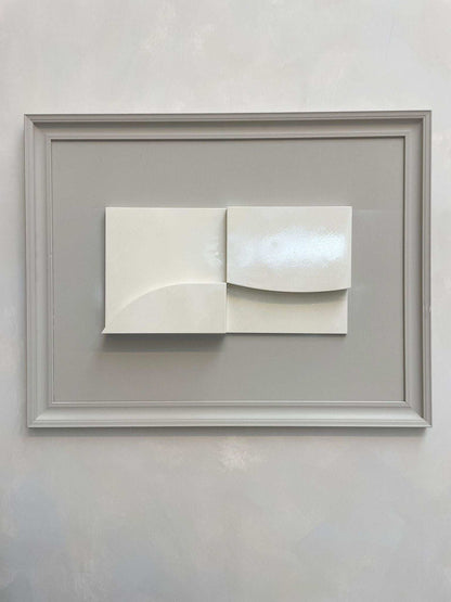 Vintage Frame Yin Yang artwork by Edith Beurskens in dark lime vintage frame with gloss off-white PLA centerpiece.