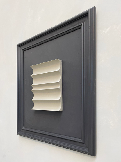 Vintage Frame Ripple by Edith Beurskens featuring unique anthracite vintage frame with brown wood artwork, 73.5 x 63 cm.