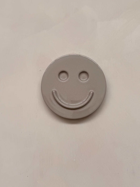 HAPPY ceramic wall art smiley face made of concrete minimalist design