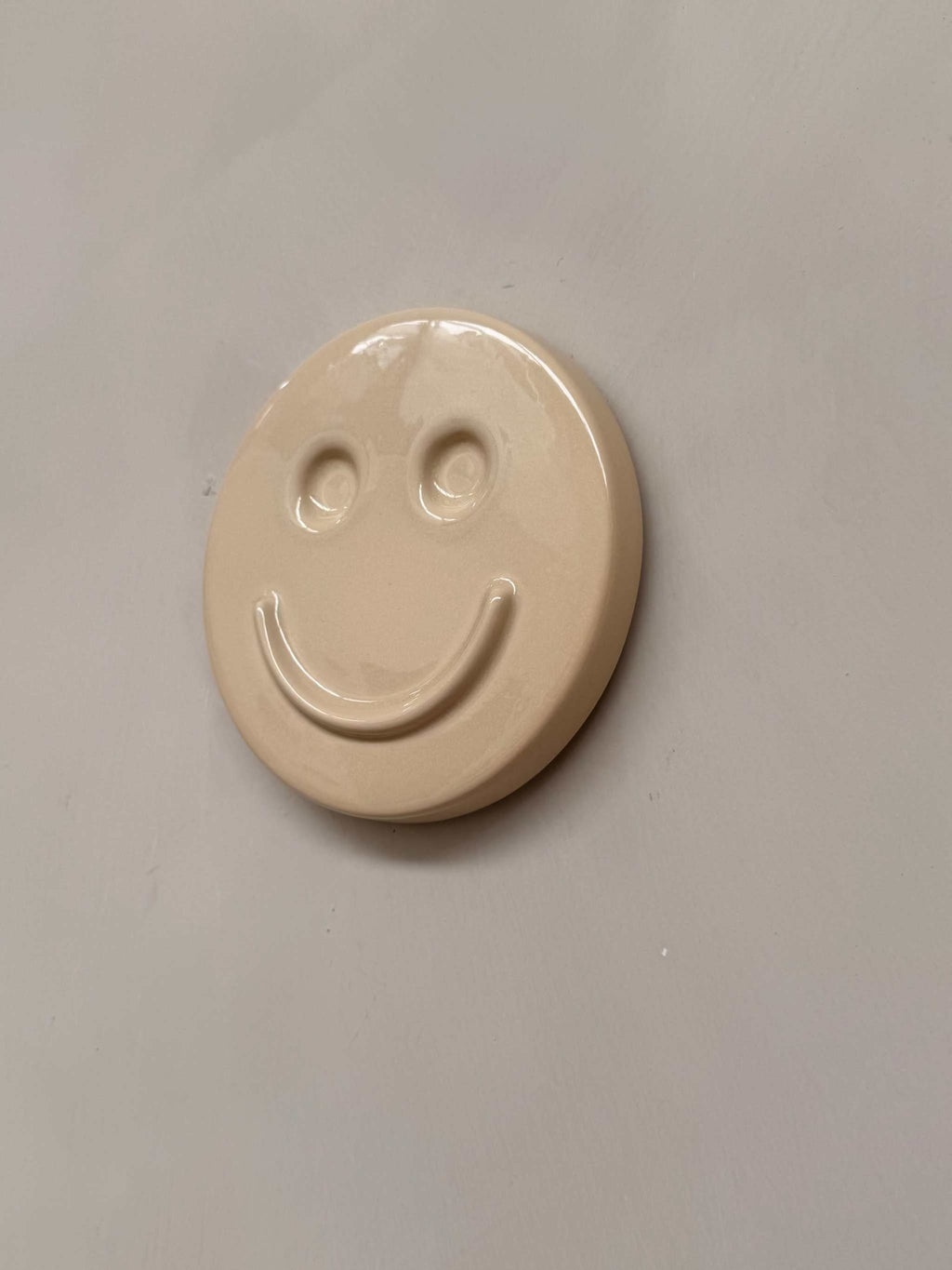 HAPPY ceramic wall art chalk smiley face handmade glazed ceramic decor
