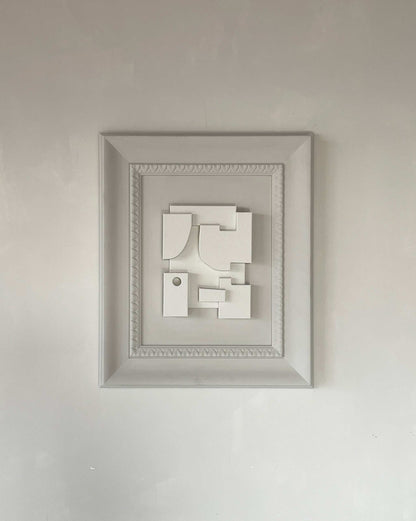 Vintage Frame Jean with exclusive Edith Beurskens artwork, dark lime frame, and shadow white art, 55x46.5 cm.