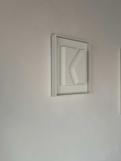 Canvas Erosian artwork in shadow white frame with structured plaster finish, 33.5 x 27.5 cm, 1 KG.