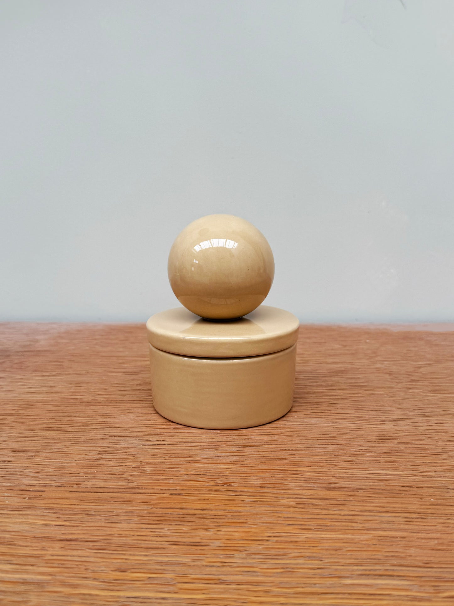 Ceramic box 'BOULE' • MEDIUM • SET OF 3  • Cappuccino • Chocolat • Rust Burgundy