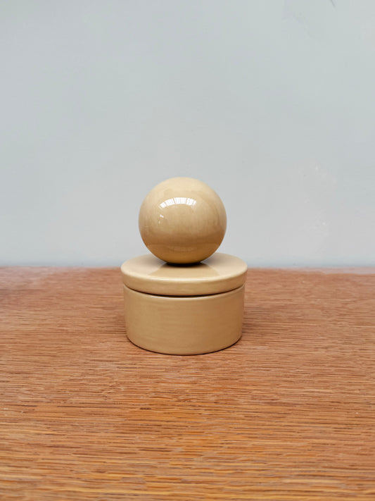 Ceramic box 'BOULE' • MEDIUM • SET OF 3  • Cappuccino • Chocolat • Rust Burgundy