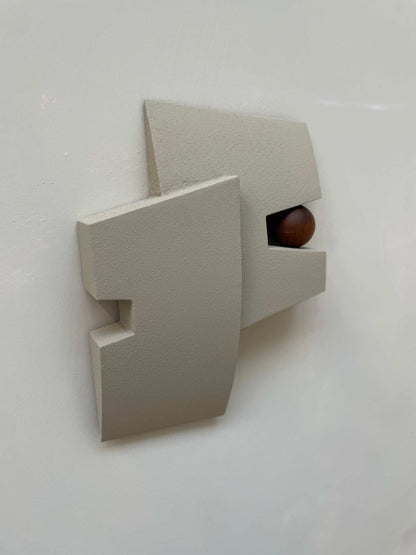 PLA artwork with sand texture and eco-paint, titled "Joseph", featuring a unique geometric design.