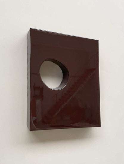 HOLE-IN-ONE - EGGPLANT artwork from the PLAY collection, handcrafted from biodegradable PLA, finished with eco-paint and resin, includes certificate of authenticity.