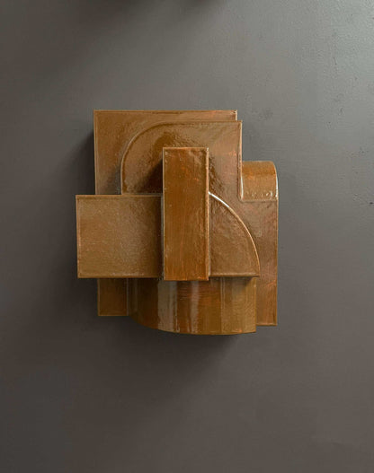 Francine Sculpture Gloss, hand-painted wall sculpture in organic architectural form.