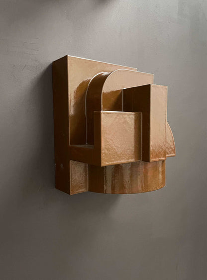 Francine Sculpture Gloss - organic form wall art with hand-painted finish.