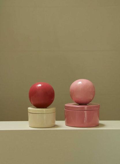 Set of 2 ceramic boxes 'BOULE' for jewelry or trinkets, handmade and stylish.