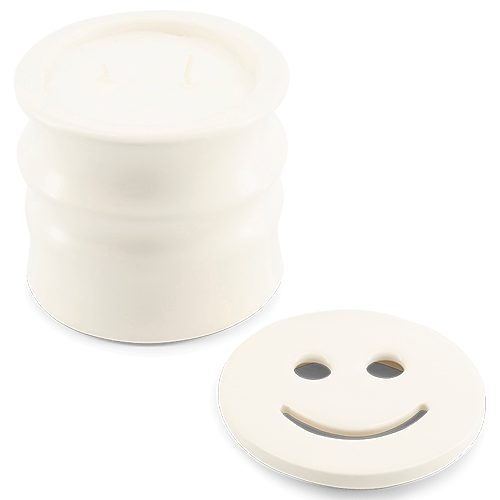 Shape 01.01 White - SCENTED CANDLE with natural refillable wax and lid