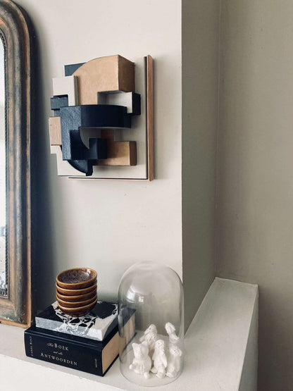 Multicolor Arch Sculpture with unique hand-painted finish inspired by architectural forms.