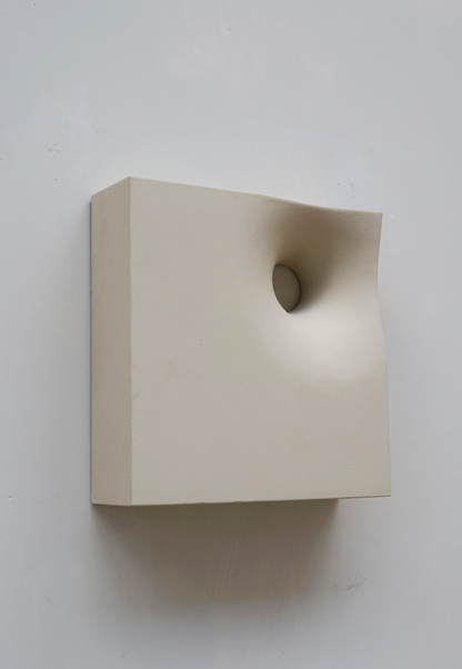 GOAL - Cotton Yellow artwork from the PLAY collection, made of biodegradable PLA with eco-paint and resin finish, 20x20 cm.