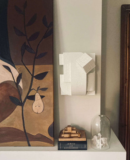 Erica Sculpture Crackle wall sculpture in organic form with hand-painted finish.