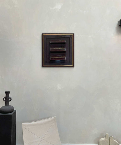 Vintage Frame Marie by Edith Beurskens, gloss brown/eggplant, 61x58.5 cm, plant-based PLA material.