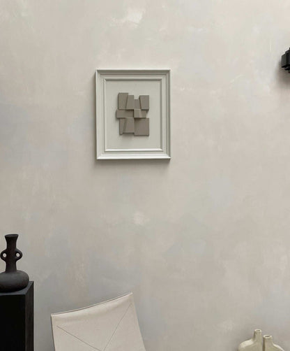 Vintage Frame Ophelie artwork by Edith Beurskens, featuring a shadow white frame and brown wood color, 63x53 cm.