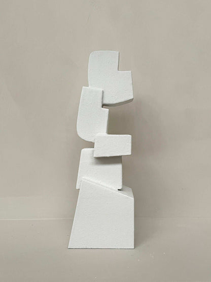 Sculpture San made of eco-friendly PLA with resin and eco-paint finish, unique art piece.