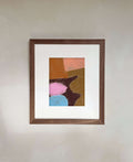 Mae Olivia 01 art print with brown frame, featuring abstract design on high-quality Hahnemühle paper.