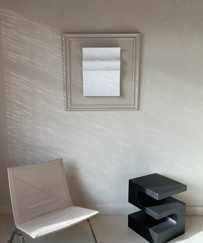 Vintage Frame 22.01 by Edith Beurskens, made from plant-based PLA, featuring mushroom and white colors, measuring 83x83 cm.