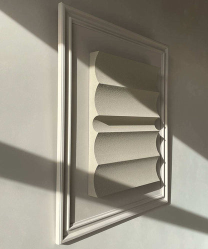 Vintage Frame 22.04, exclusive Edith Beurskens artwork, 76x76 cm, mushroom and brown wood colors.