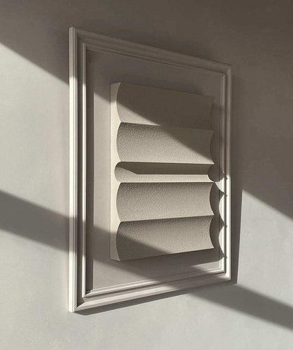 Vintage Frame 22.04 with unique sand texture and eco-paint finish, 76x76 cm in mushroom and brown wood colors.