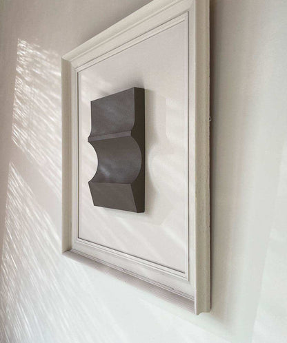 Vintage Frame 22.03 by Edith Beurskens, eco-friendly PLA art in mushroom and attic colors, 62x65 cm.