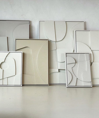 Artistic handmade wall art pieces with abstract geometric designs, featuring eco-friendly PLA material and customizable colors.