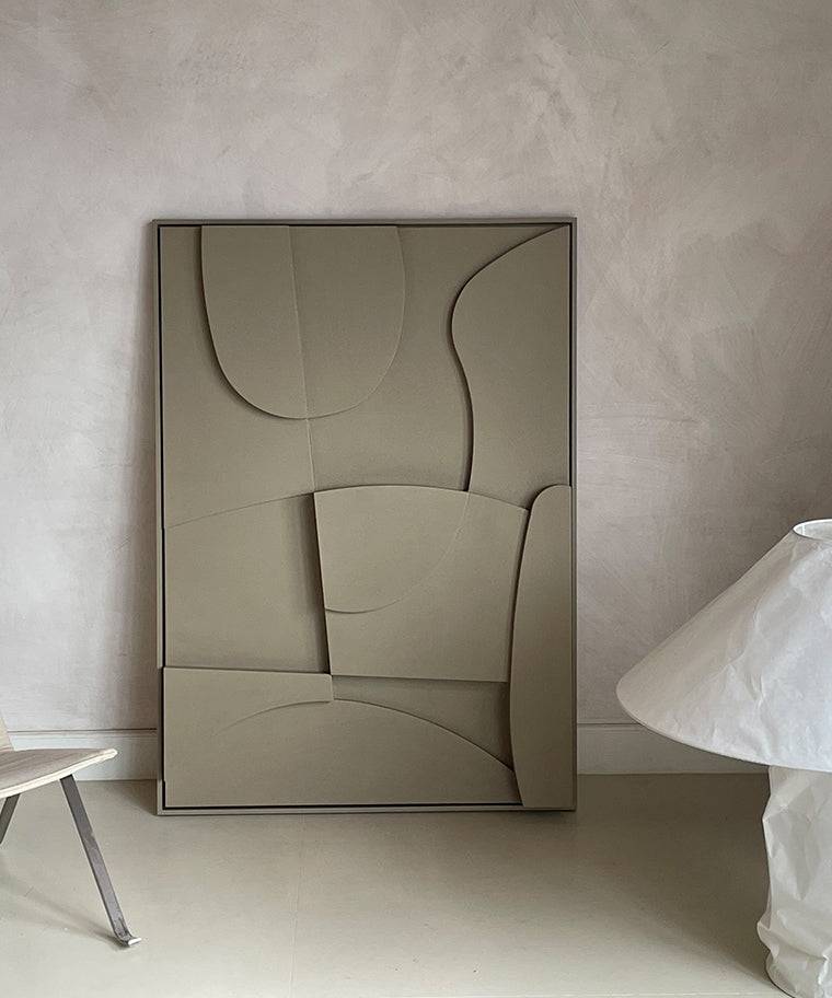 Hand-made 20.2 Archi artwork with textured sand finish, featuring abstract design.