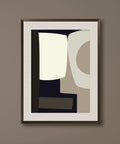 Modern abstract art print with a matte finish and white border, unframed.